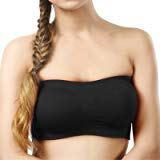 Fabme Women's Non-Wired Strapless Bra (BR-TB-BK_Black_Free)