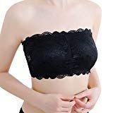 Ritu Creation Women's Lace Tube Strapless Padded Bra(Black, Free Size)