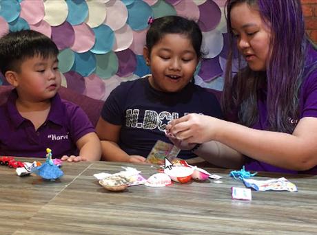 Bonding time with Harvey and his Kinder Joy