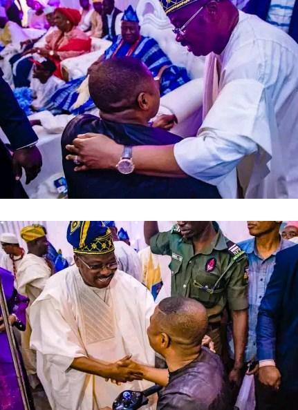 Photos Of Gov. Ajimobi Spotted In Celebratory Mood With Ayefele At Olubadan’s 90th Birthday