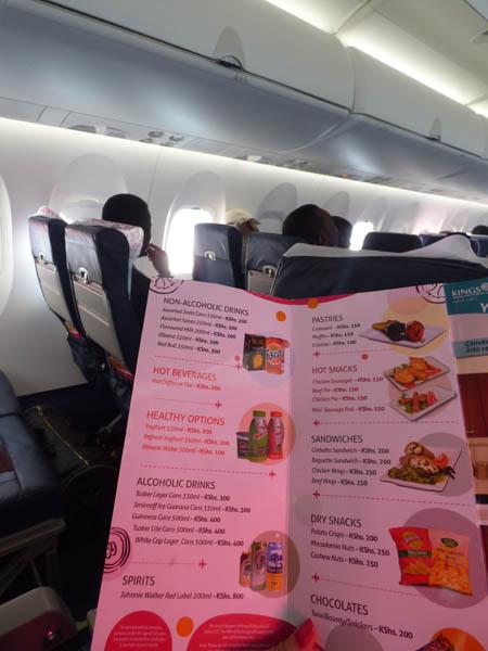 Jambojet in-flight drinks snacks menu