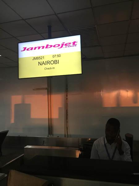 Jambojet check-in Entebbe International Airport