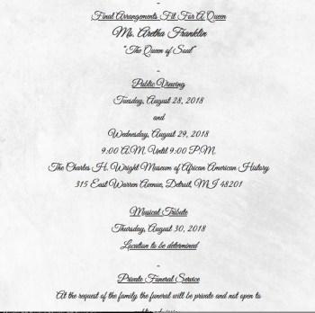 Aretha Franklin Funeral Will Be Streamed Online Aretha Franklin Funeral Will Be Streamed Online