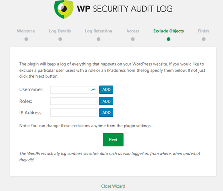 WP Security Audit Log Exclude