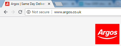 argos website marked insecure by google chrome