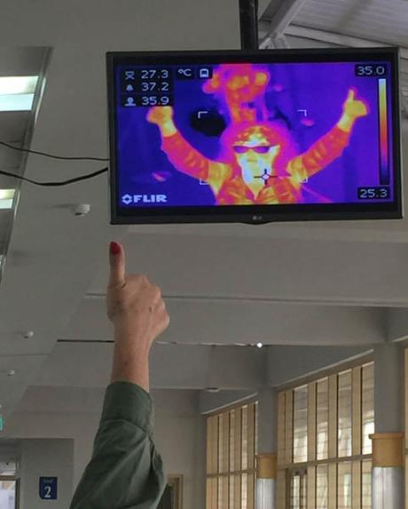 Heat sensor screening Ebola JKIA Nairobi airport