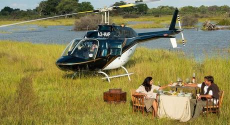 Helicopter ride on your luxury African safari.