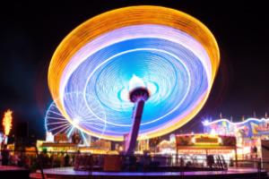 amusement park blur bright