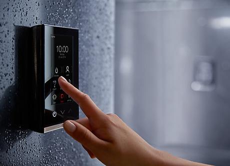 digital shower knob black futuristic bathroom trends 2018