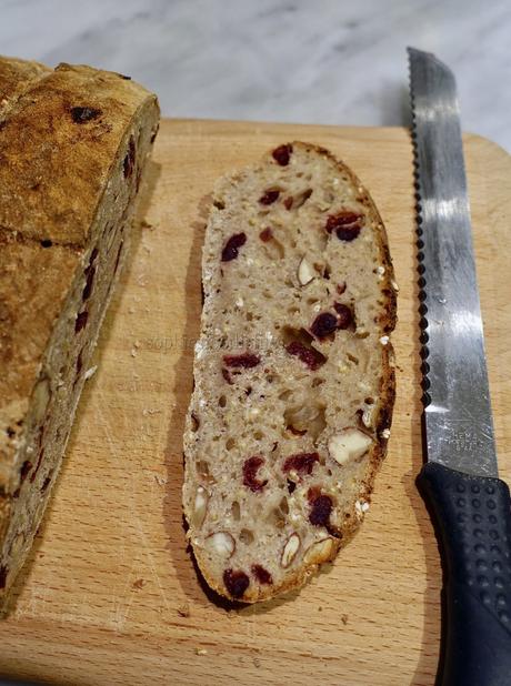 5 grain cranberry almond sourdough bread!