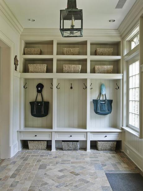 10. Classic Mudroom Ideas with Polished Built-In Unit