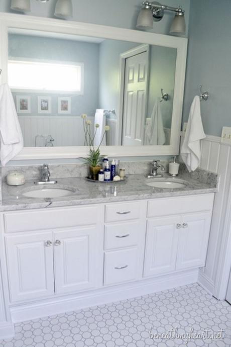 Bathroom Mirror Ideas 12. Elegant White Bathroom Vanity - Harptimes.com