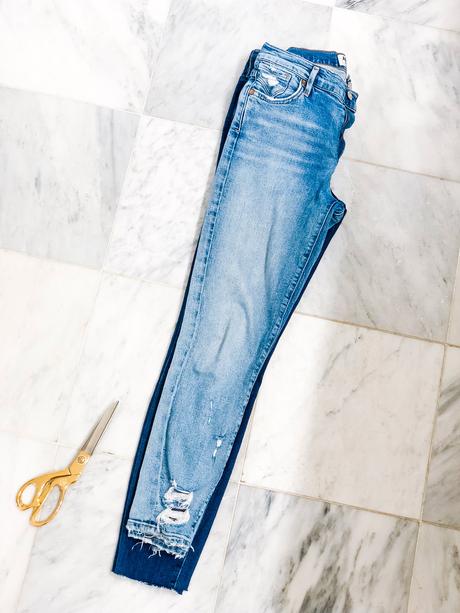 My Five Favorite Sustainable Denim + EASY DIY Raw Edge Hem Jeans Tutorial