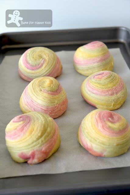 colourful spiral flaky pastry coconut custard mooncake less sugar