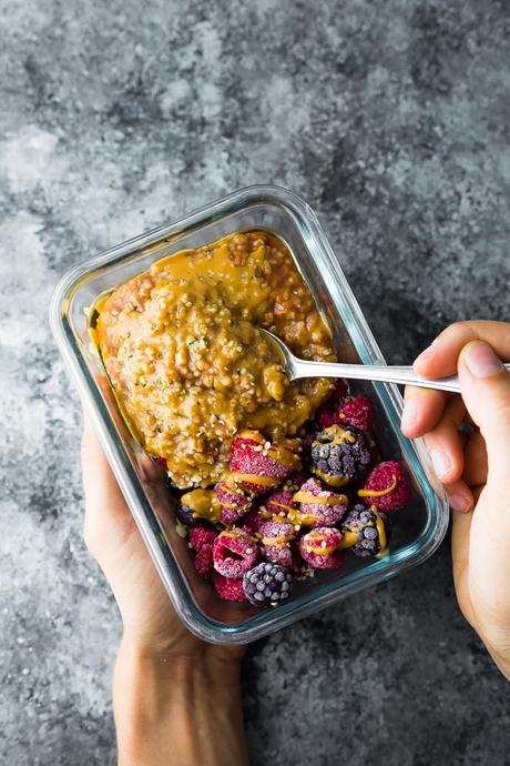 meal prep container with Instant Pot steel cut oats