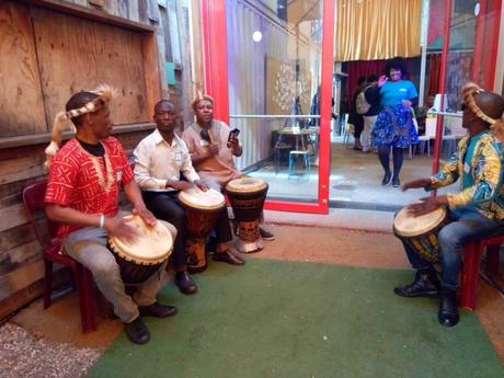 Drummers entertain attendees of the Airbnb Africa Travel Summit 2018 Cape Town