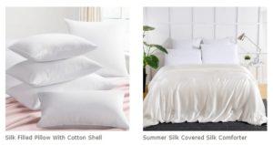 silk bedsheets and silk pillowcase