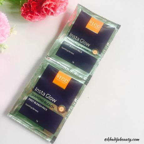 VLCC Insta Glow Diamond Bleach review| 3 easy steps to bleach vlcc diamond bleach review, KHADIJA BEAUTY