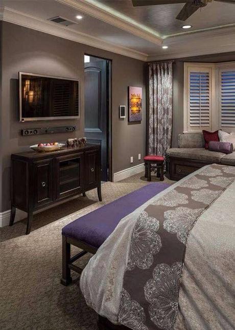 romantic master bedroom ideas - 17. Warm Master Bedroom Design - Harptimes.com
