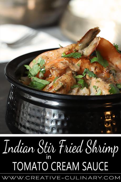 Indian Stir Fried Shrimp in Tomato Cream Sauce