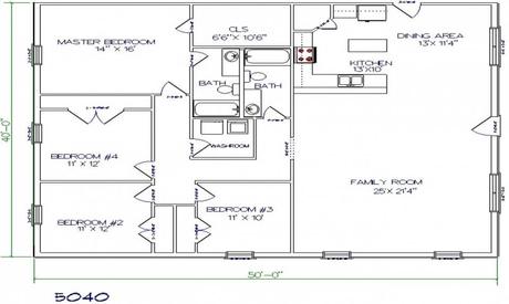 Barndominium Floor Plans - 10. Simple Yet Lovely Barndominium Floor Plan