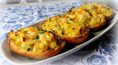 Twice Baked Potatoes with Leeks & Cheese