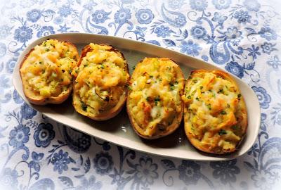 Twice Baked Potatoes with Leeks & Cheese