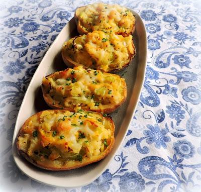 Twice Baked Potatoes with Leeks & Cheese