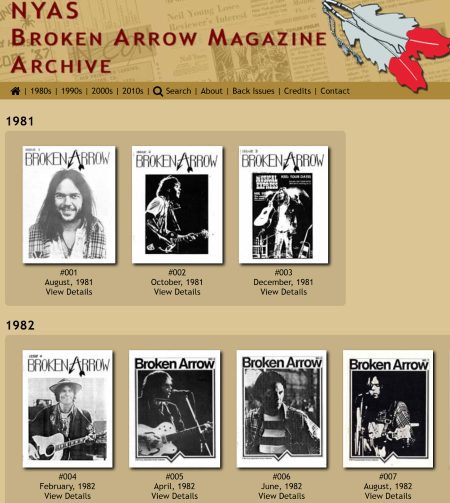 Neil Young: Broken Arrow Magazine Archive is now online