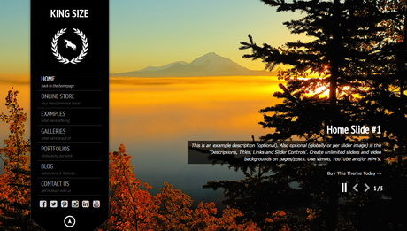 KingSize – Fullscreen Photography WordPress Theme