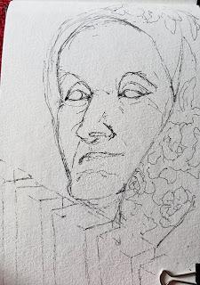 Step by Step - Triad portrait of an old lady