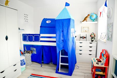 boys bedroom ideas, Finished Bedroom Makeover: Ethans Blue, White And Red Big Boy Room 