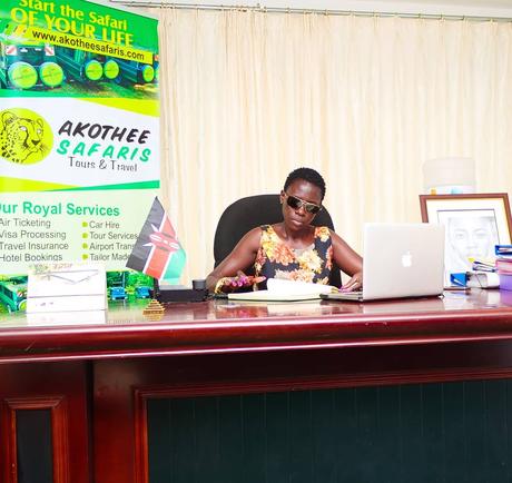 Akothee at her office 