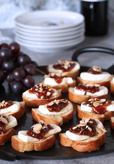 Fig Jam and Brie Crostini Appetizer