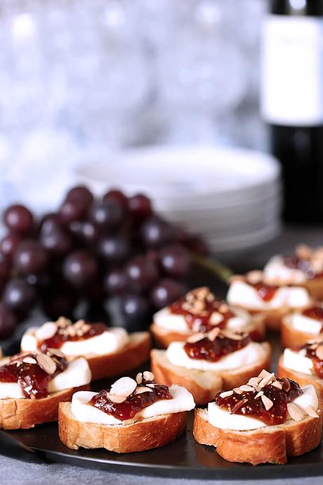 Fig Jam and Brie Crostini Appetizer