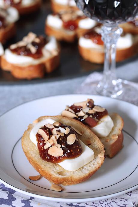 Fig Jam and Brie Crostini Appetizer