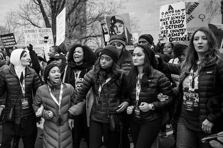 Protestors at the Women’s March in Washington, D.C. on January 21, 2017