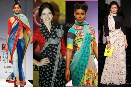 trendy look in saree