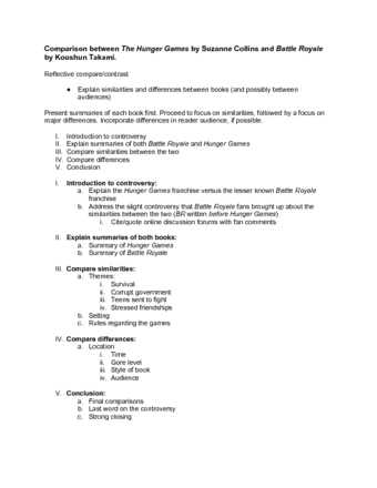 Written compare and contrast essay