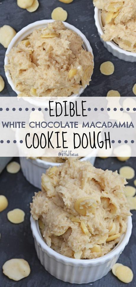 Edible White Chocolate Macadamia Cookie Dough (gluten free, vegan)
