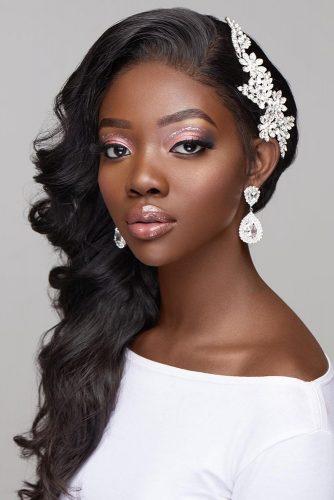 black bride makeup elegant pink with silver glitter black eyeliner and long lashes joyadenuga