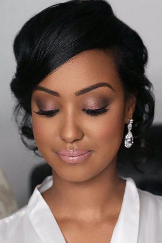 black bride makeup elegant pink with arrows and natural lips joyadenuga