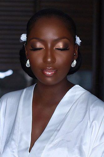 black bride makeup classical gentle bridal makeup with peach eyeshadows and arrows iamdodos