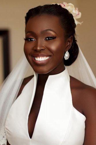 black bride makeup bronze highlighter natural elegant with peach eyeshadows iamdodos