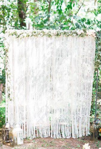 diy wedding decorations macrame backdrop Annie Watts and Jeremy Timmons
