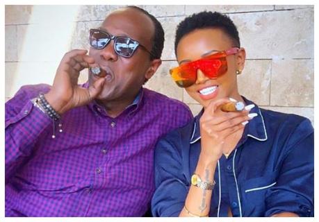 Jeff Koinange hooks up with Huddah Monroe toÂ puff on some expensive Caribbean cigars (Photos)