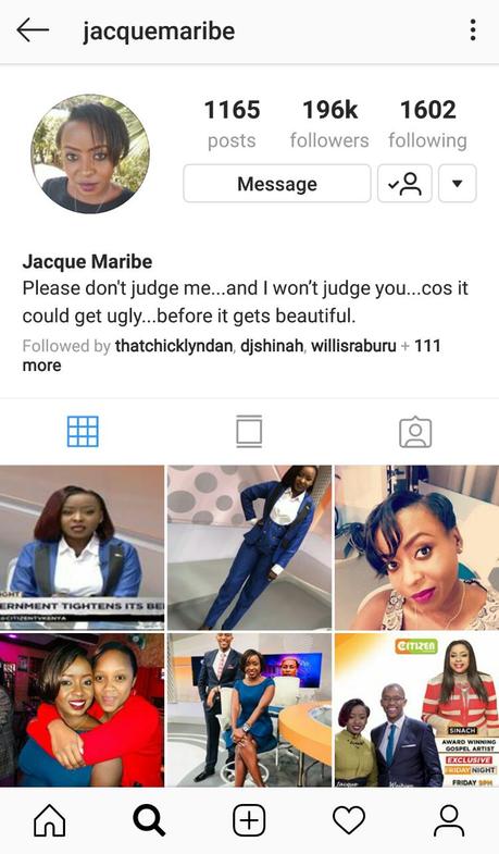 “Please don’t judge me” Jacque Maribe’s message to Kenyans before police arrested her