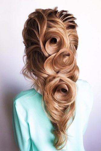 wedding hairstyles for long hair cascading with elegant texture larisarecha