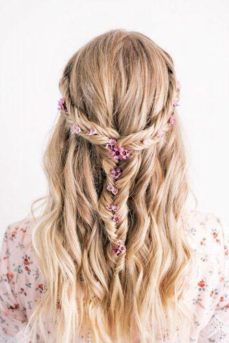 wedding hairstyles for long hair half up half down with wedding crown cabellobycarolina via instagram
