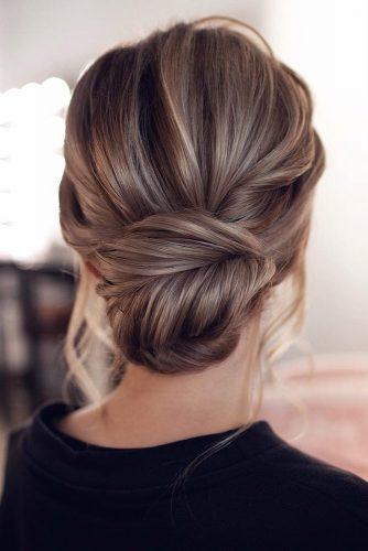 wedding hairstyles for long hair low simple bun